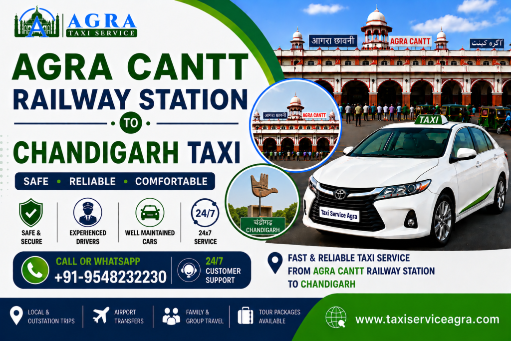 Agra Cantt Railway Station to Chandigarh Taxi