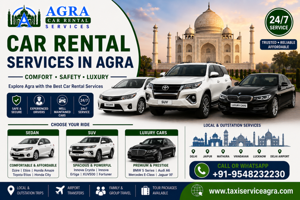 One Way Car Rental Services in Agra