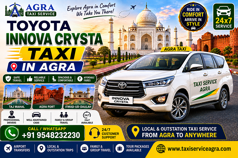 Toyota Innova Crysta Taxi in Agra