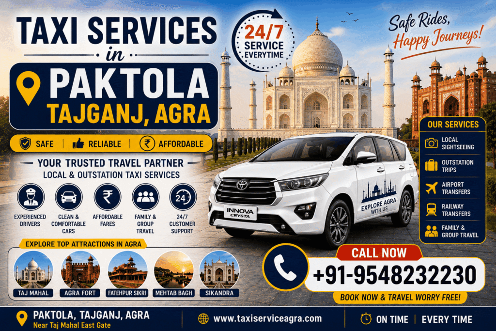 Taxi Services in Paktola Tajganj Agra